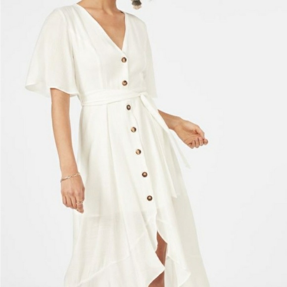 JustFab White High Low Dress - Picture 3 of 5